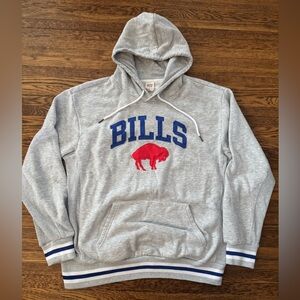 BUFFALO BILLS (NFL) gray thick hoodie with embroidered patched front team logo.